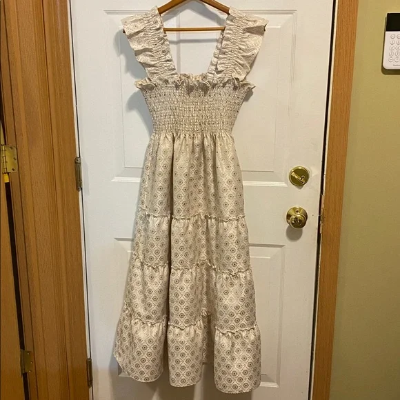 👑Gold Jacquard Hill House Ellie Nap limited edition dress - Picture 2 of 8